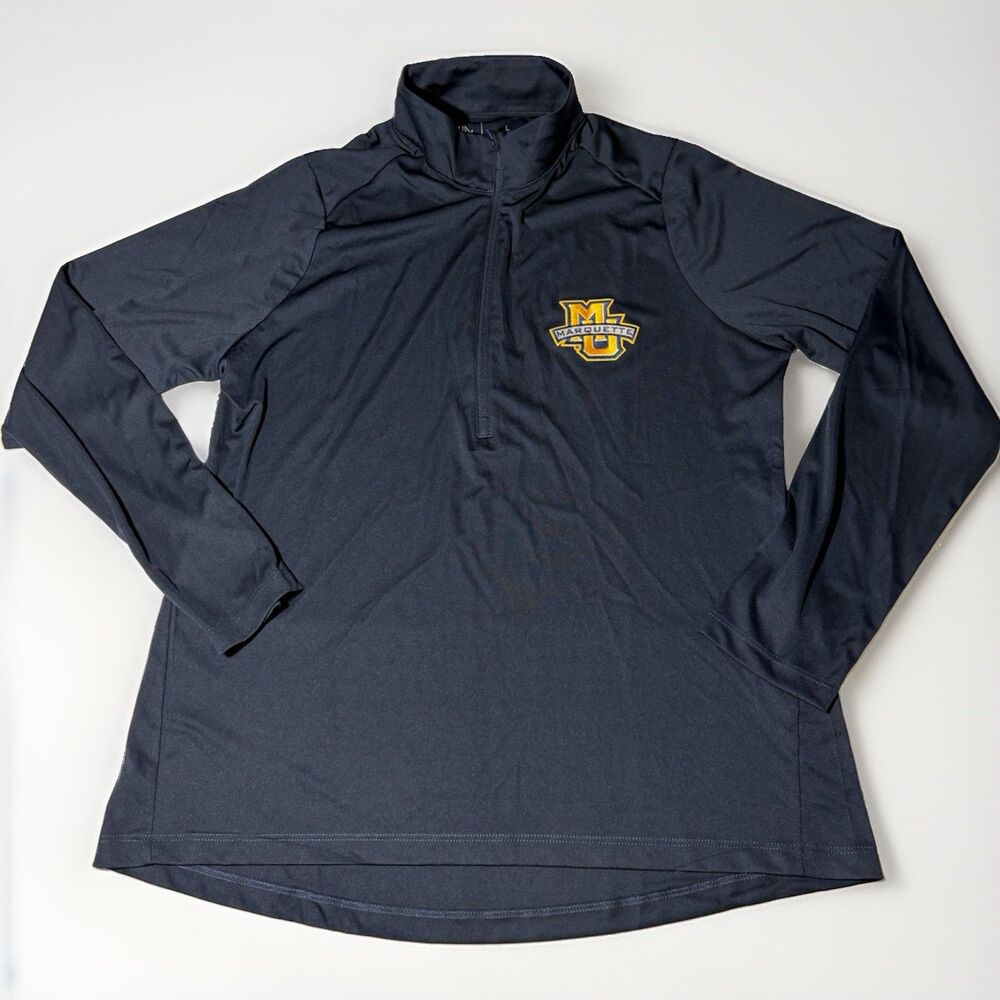 NWOT Antigua Marquette Golden Eagles Women’s L Navy 1/4 Zip Pullover NCAA